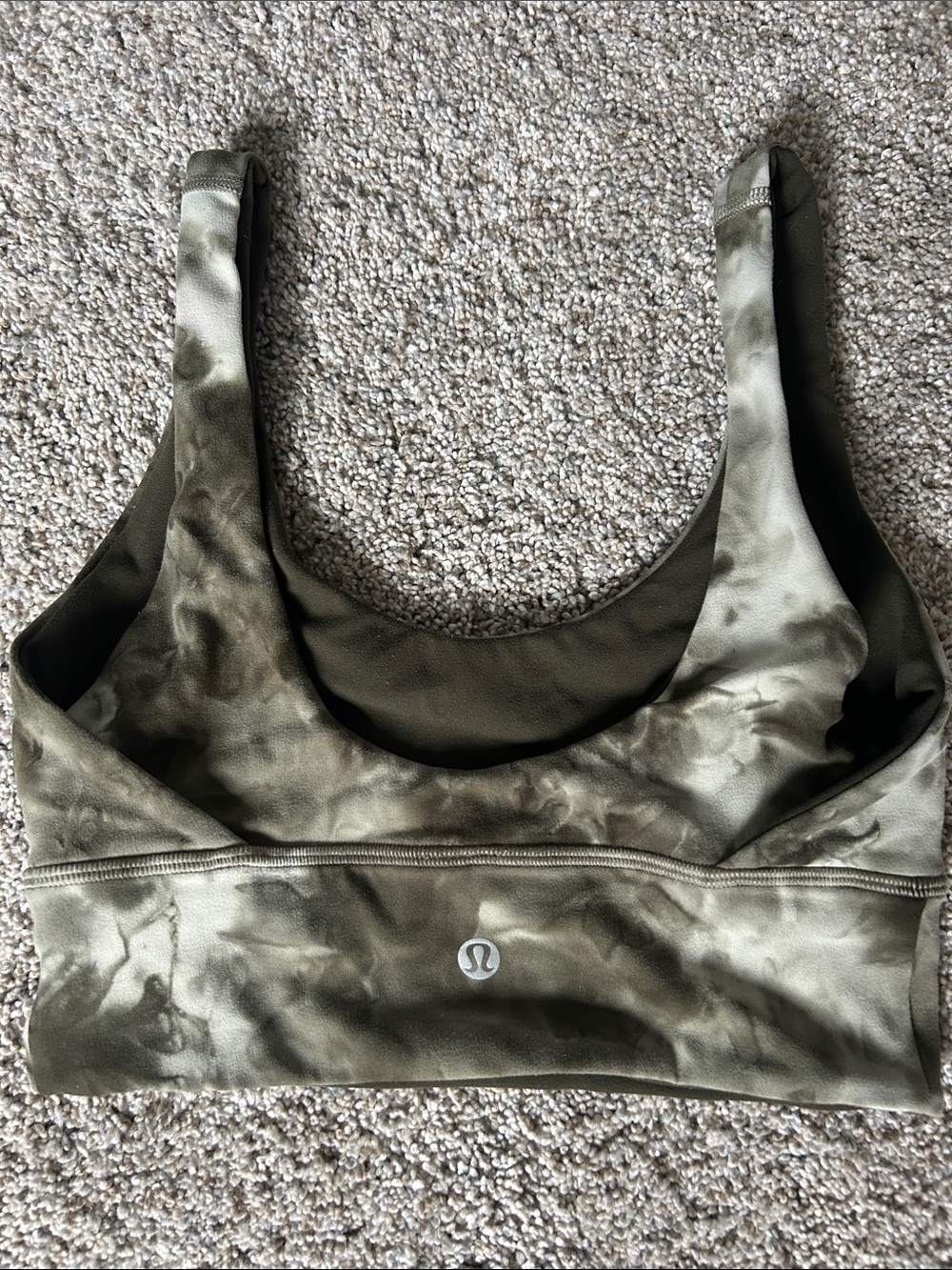 Lululemon Olive Tie-Dye Reversible  Sports Bra XXS